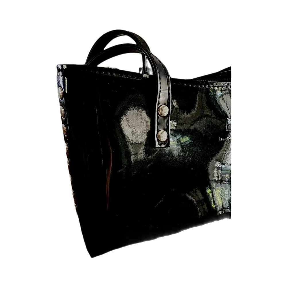 Beijo London Paris New York Vintage Y2K Uptown Black Patent Shoulder Bag - Picture 3 of 13